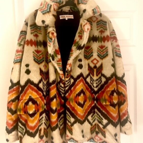 Free People Carmella Aztec Fur Coat - Picture 3 of 5
